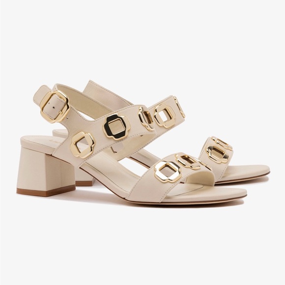 Larroude Shoes - Larroude Milan Sandal in Ivory Leather